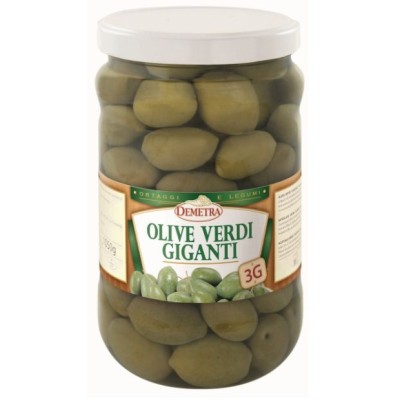 Alyvuogės GIANT žalios DEMETRA, 1,6 kg / 1,05 kg